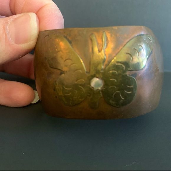 Vintage Artisan Copper Butterfly Bracelet - Picture 4 of 9